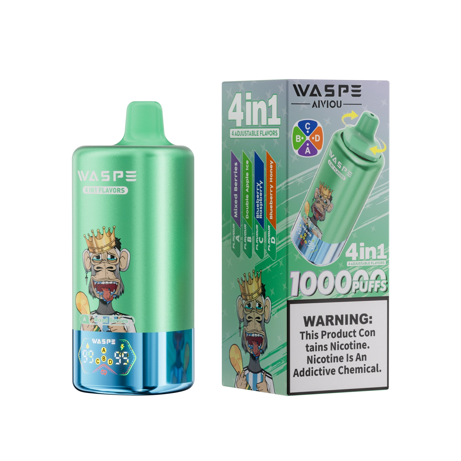 WASPE 100K | 4-in-1 quad option, 100000 puffs, bulk disposable vape - Image 11