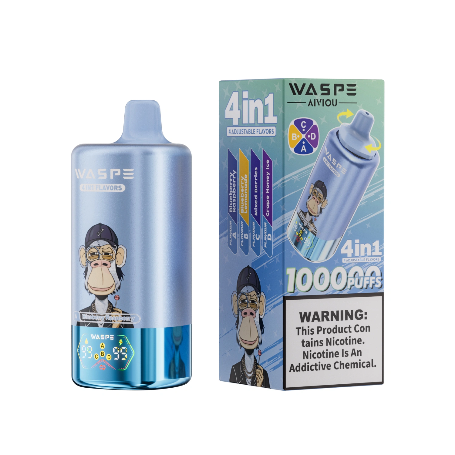 WASPE 100K | 4-in-1 quad option, 100000 puffs, bulk disposable vape - Image 13