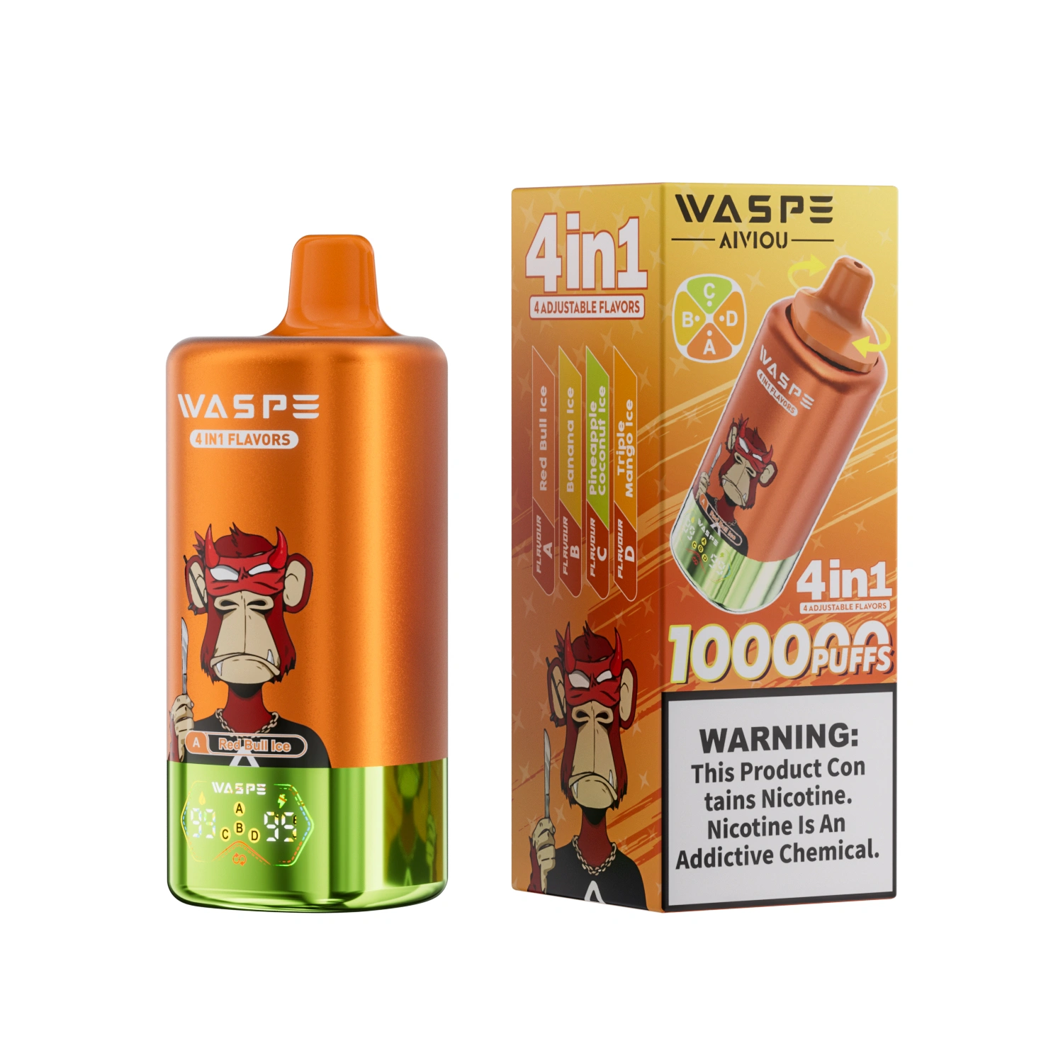 WASPE 100K | 4-in-1 quad option, 100000 puffs, bulk disposable vape - Image 4