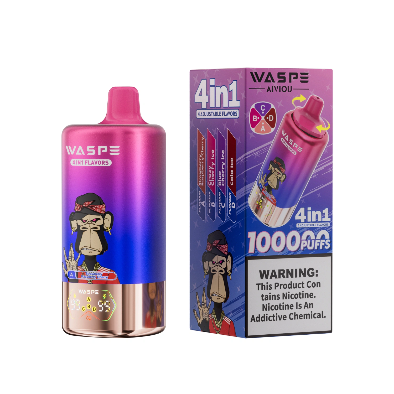 WASPE 100K | 4-in-1 quad option, 100000 puffs, bulk disposable vape - Image 5
