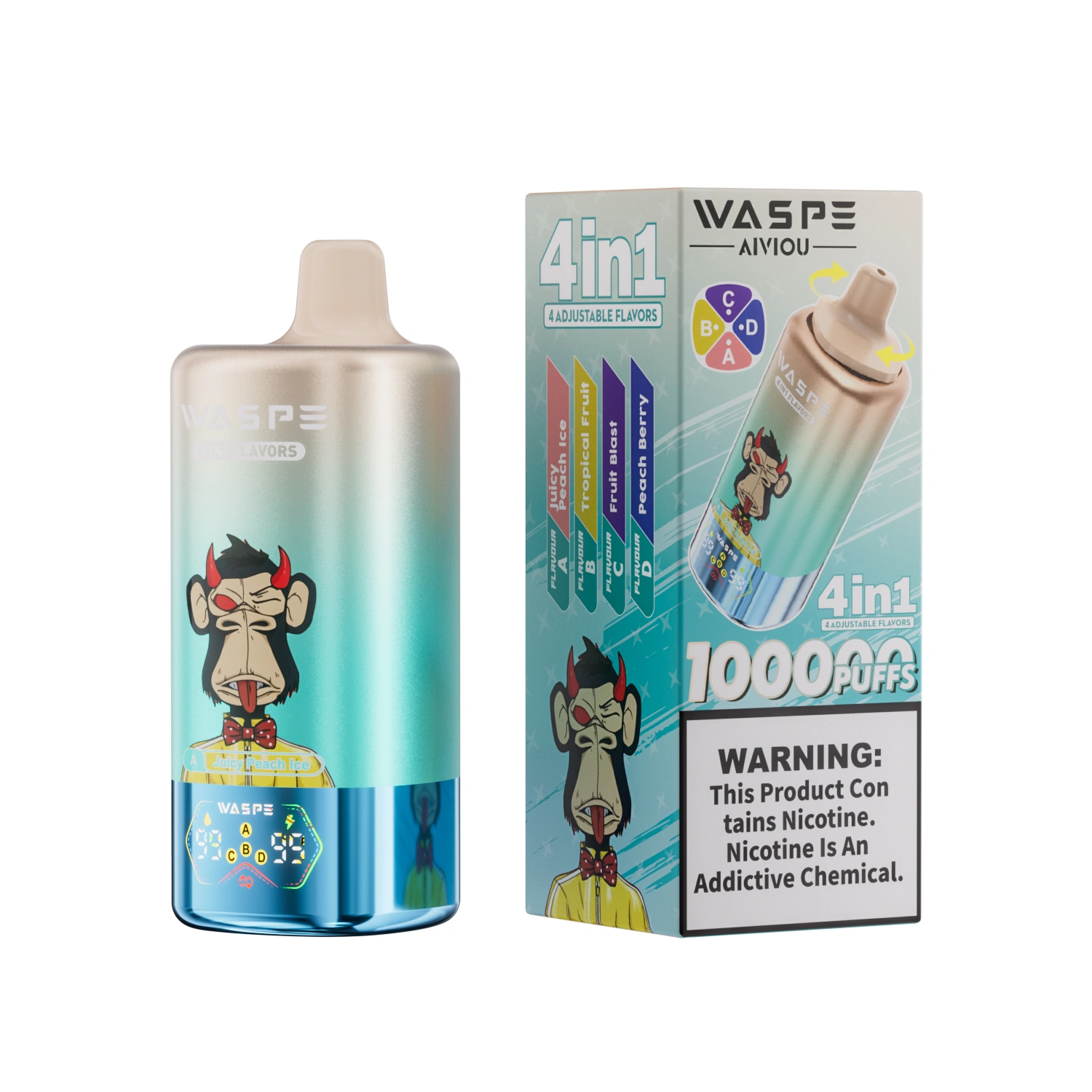WASPE 100K | 4-in-1 quad option, 100000 puffs, bulk disposable vape - Image 9