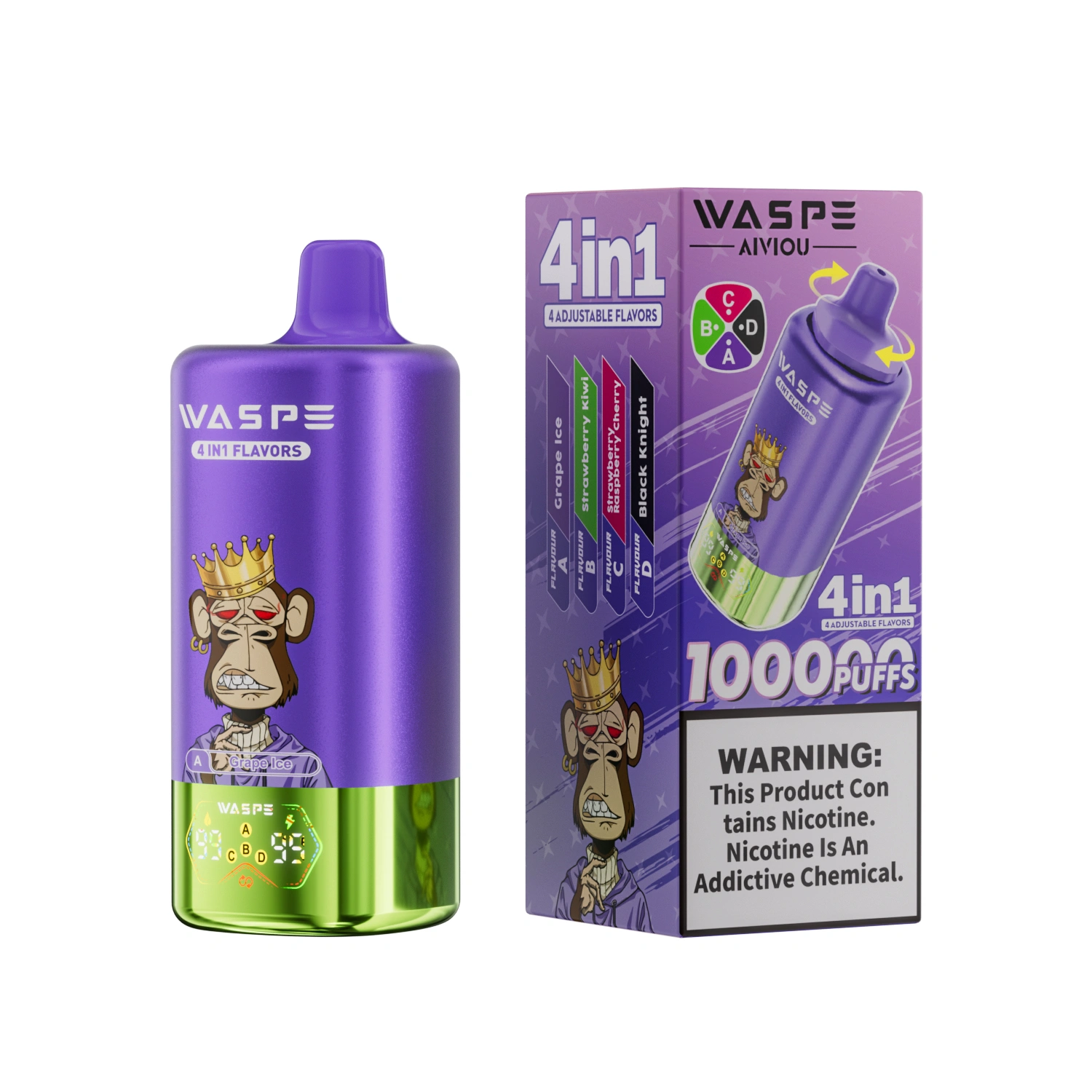 WASPE 100K | 4-in-1 quad option, 100000 puffs, bulk disposable vape - Image 10