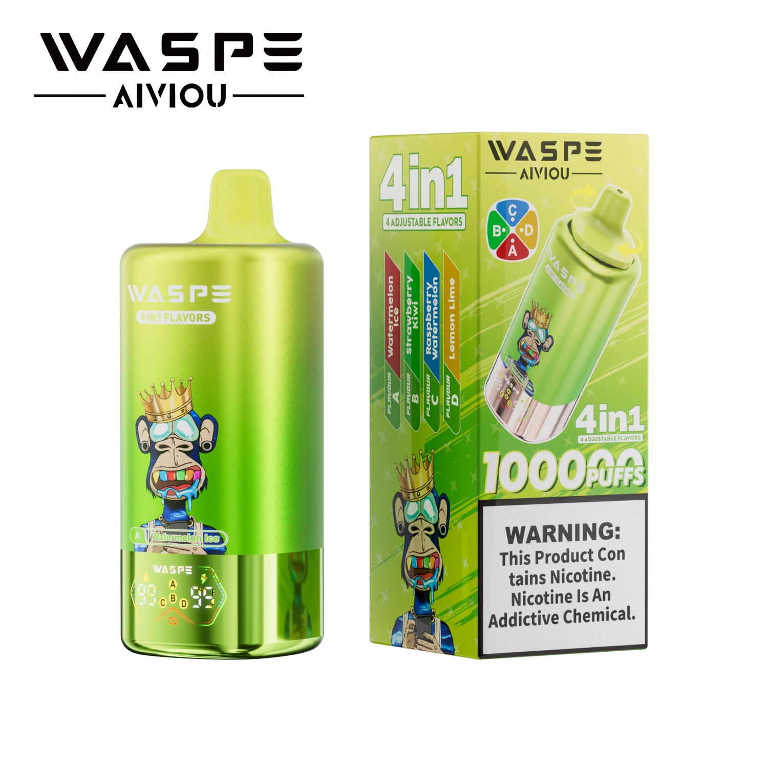 WASPE 100K | 4-in-1 quad option, 100000 puffs, bulk disposable vape - Image 2